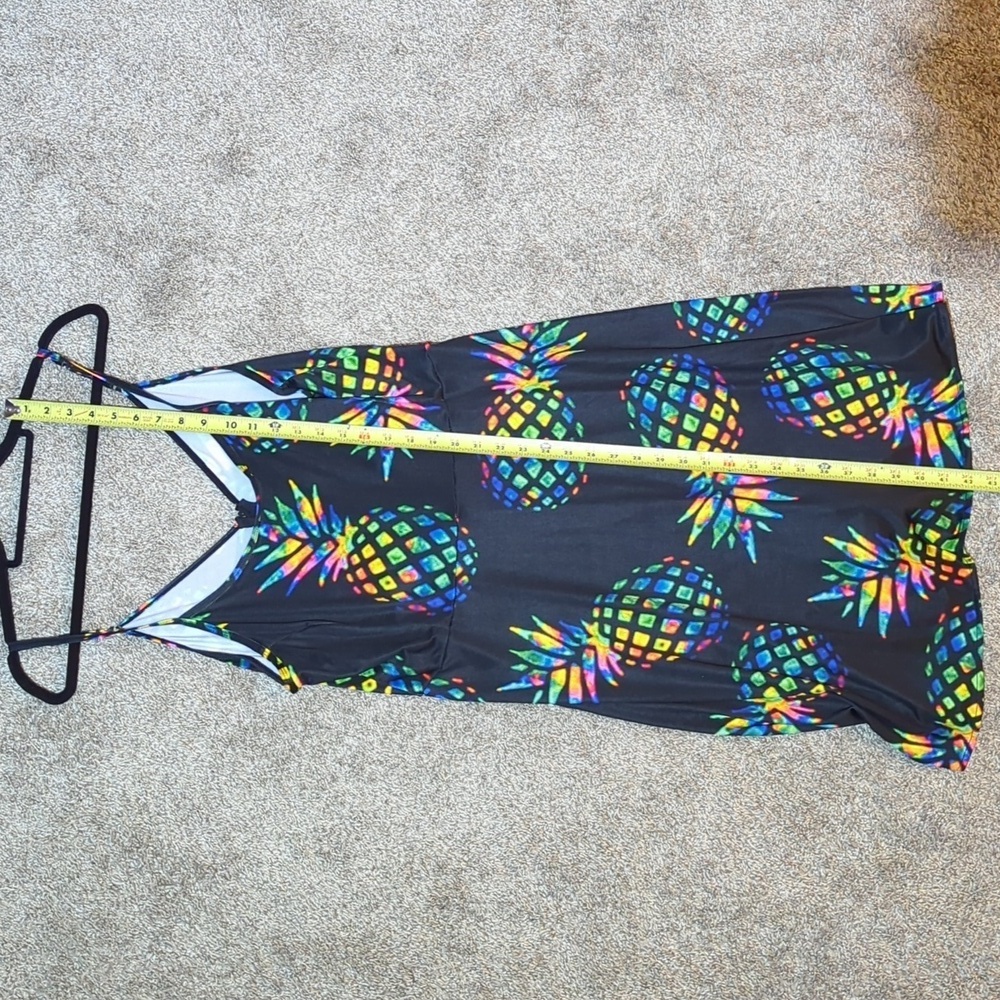 Pineapple Dress, Size XL, Black And Multi Color Pineapple - Picture 5 of 7